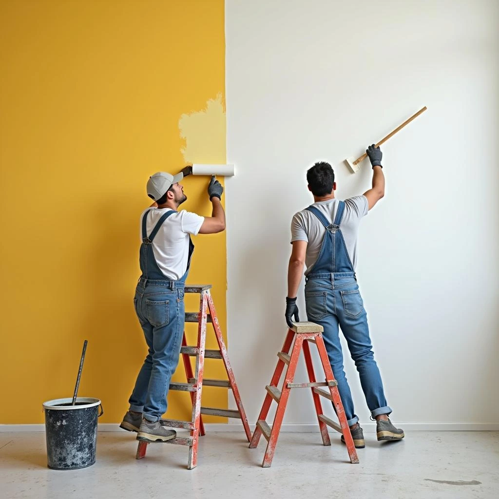 Man painting wall image